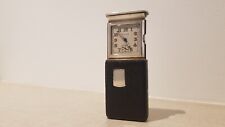 Very RARE Vintage Longines Purse travel  Watch 1940 .Argent et cuir Vernis