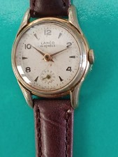 MONTRE SUISSE 15 RUBIS LANCO PLAQUEE OR FEMME MECANIQUE 25MM