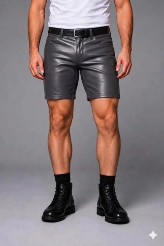 Short motard cuir - de, en