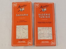 Lot de 2 cartes MICHELIN rouge SAHARA 152 et ALGERIE TUNISIE 172