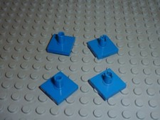 4 x LEGO blue Tile 2 x 2 with