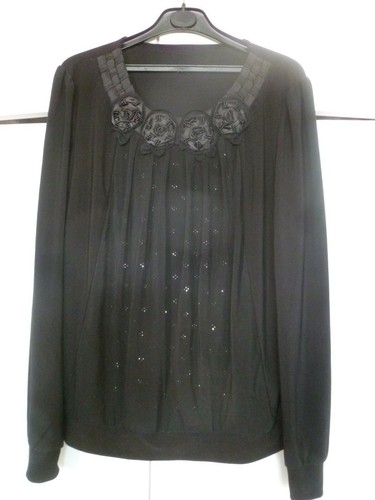 Tunique noire vintage jolie - tunique,