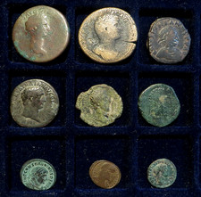 Lot ROMAINES  As follis sesterce Nerva, Hadrien, Trajan , Commode, Constantin ..