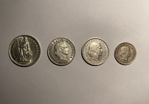 Pièces francs suisses 1 - 4, :