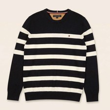 Pull Tommy Hilfiger rayé bleu
