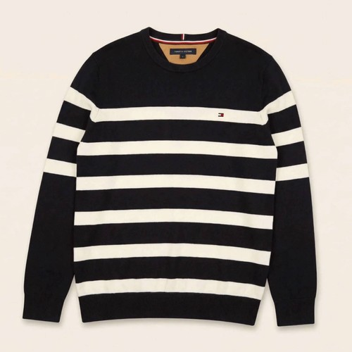 Pull tommy hilfiger rayé bleu - pull,