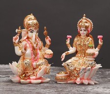 Statue Lakshmi Ganesh pour temple de la maison - idole Laxmi Ganesha 7" - Gan...