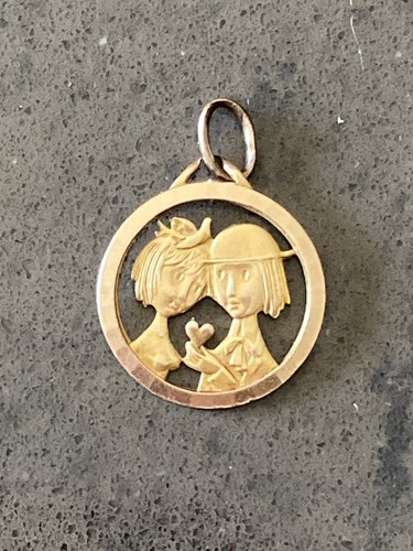 Pendentif médaille vintage - pendentif,