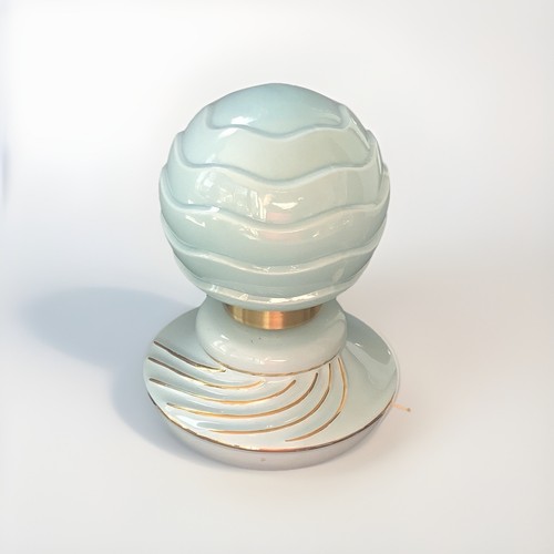 Lampe vintage céramique bleue - lampe,