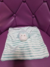 Doudou Plat Singe Bleu Et