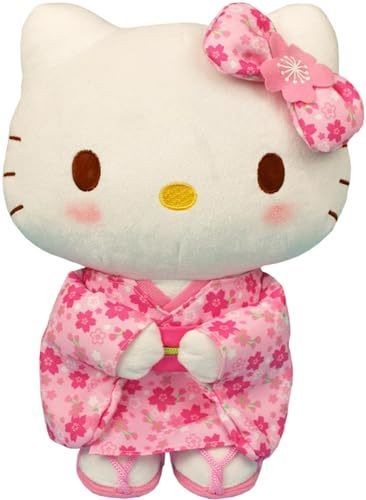 Peluche rose kimono sakura - rose, s