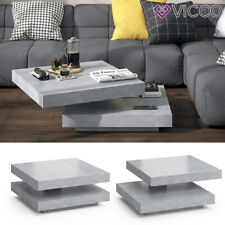 Table basse VICCO ELIAS, pivotante à 360°, 70 x 70 x 34 cm, table de salon, tabl