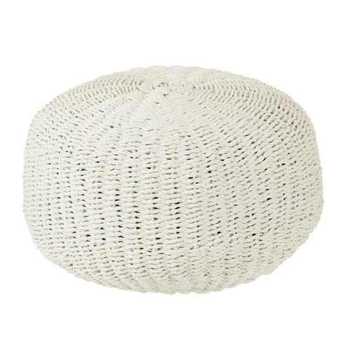 Pouf rond rayure tissage - rond,