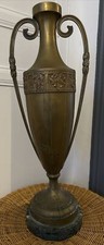 grande urne vase en cuivre type amphore art nouveau Socle Marbre JUGENDSTIL