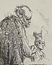 Rembrandt van Rijn héliogravure XIXème vers 1850 Etude de mendiants