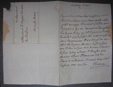 Thiroux. rue du Bacq Lettre à Le Vayer, ouvrage prêté à La Michodière. Vers 1650
