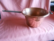 Ancienne casserole en cuivre pour Bain-Marie