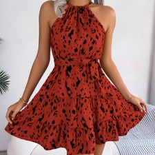 Femme Mode Léopard Mini Robe