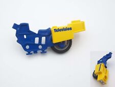 PLAYMOBIL (CC125) TELEVISION - Cadre Bleu, Roue & Support Siège Moto TVI 3847