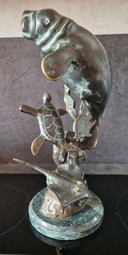 Bronze lamentin tortue - bronze, raie