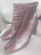Bottines Femme En Cuir Bordeaux / Taille 40