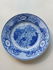 1 Assiette Ancienne ..Rebus..très Beau Bleu..J.V.De Bordeaux 