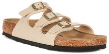 Sandale Femme Birkenstock Florida Bs À Trois Boucles En Cuir Beige UK 4 - 9