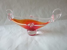 CENDRIER , VERRE MURANO    ITALIE  GONDOLE  VENISE  ORANGE