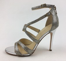 Ivanka Trump Hotis2 Strappy Dress Sandals Women’s Size 9M, Silver Texture 2268