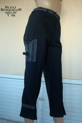 Pantalon pantacourt noir - pantacourt,