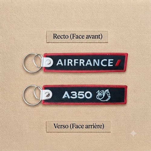 Porte clé brodé avion flamme - porte,