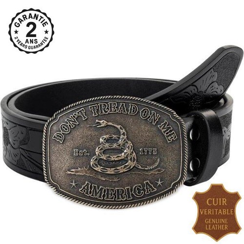 Ceinture cuir véritable - cuir, homme