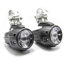 2 PHARES MOTO LED Profondeur 40W + Supports tubulaires d'attelage moto