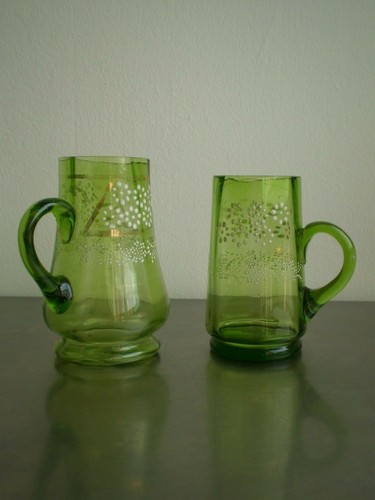 Lot verre tasse ancien - verre,