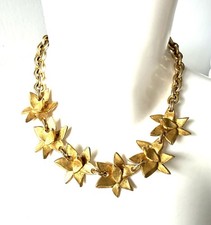 Collier fleur métal doré - fleur,