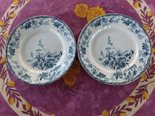 2 Assiettes Plates Faience de