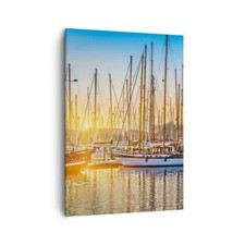 Impression sur Toile 50x70cm Tableaux Image catamaran bateau ancre amarrage