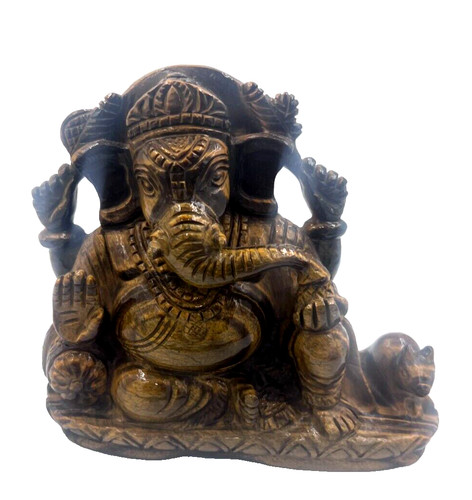 4cm tigre eye ganesha - 11.4cm,