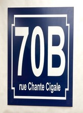 plaque pvc numero de rue ou de maison 100x150 mm bleu