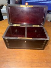 Boite à thé Napoleon III en placage à restaurer style boule