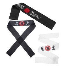  3 pièces Bushido Hachimaki bandeau pour karaté Halloween Sushi Chef Costume