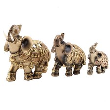 Lucky Feng Shui Golden Elephant Statue Sculpture Wealth Figurine Gift Home