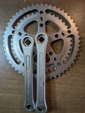 Pédalier vélo ancien vintage SOLIDA aluminium 52/42 dents – double plateau –