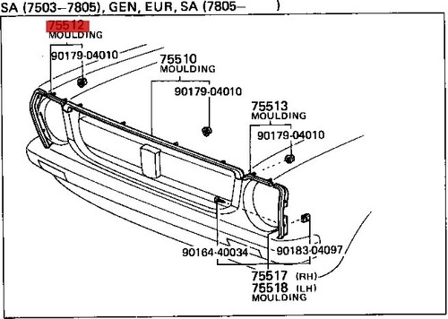 Authentique moulure toyota - moulure,