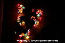 Ancienne Guirlande Noël Électrique  Clignotante 50 lampes, vintage