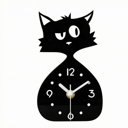 Horloge chat profil - horloge, stylisée