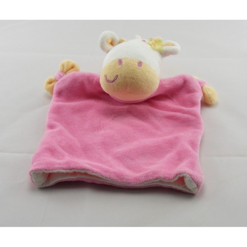 Doudou plat vache - , rose