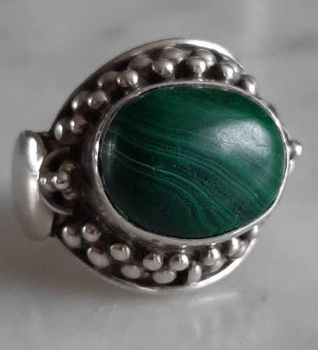 Bague vintage agate verte - agate,