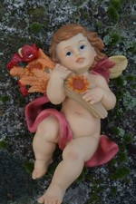 9001 C GRANDE FIGURINE STATUETTE CHERUBIN ANGELOT ANGE MURALE 25 CM FEE VIERGE