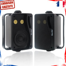 Paire d'Enceinte 200W Haut-Parleurs 3 Voies 2 x 100W RMS 4 Ω Extérieur Étanche